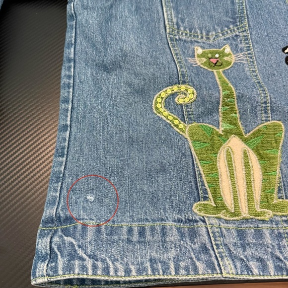 🐾 Blue Bayou Cat Embroidered Denim Jacket XL - Picture 14 of 15